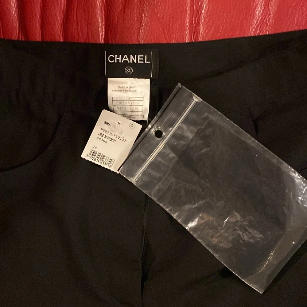 VINTAGE NWT Chanel Black Nylon Skirt
